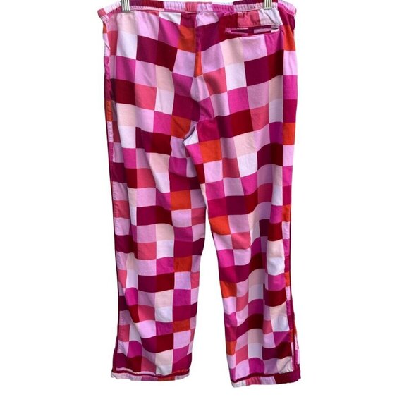 Gap Body Colorblock Pink Plaid Pajama Elastic Drawstring Waist Loungewear Pants - Picture 7 of 10
